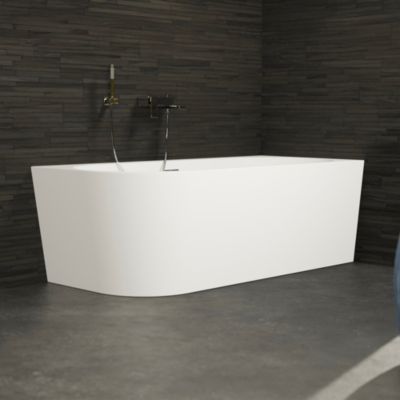 Baignoire semi-îlot murale CAPRI 180 Droite L. 180 x l. 81 cm, by SPALINA