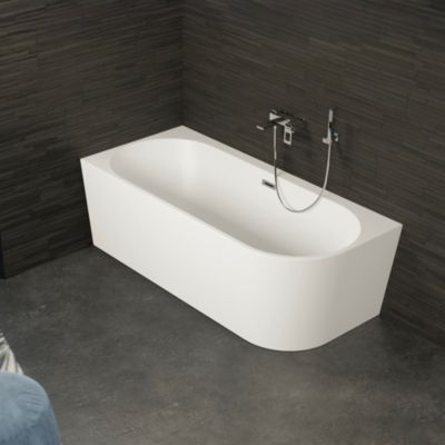 Baignoire semi-îlot murale CAPRI 180 Gauche L. 180 x l. 81 cm, by SPALINA