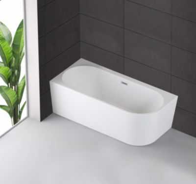 Baignoire semi-îlot murale CAPRI 180 Gauche L. 180 x l. 81 cm, by SPALINA