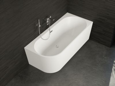 Baignoire semi-îlot murale CAPRI Droite L. 170 x l. 76 cm, by SPALINA