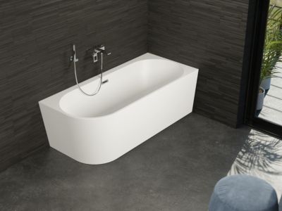 Baignoire semi-îlot murale CAPRI Droite L. 170 x l. 76 cm, by SPALINA