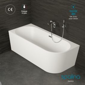 Baignoire semi-îlot murale CAPRI Gauche 170x76cm, by SPALINA