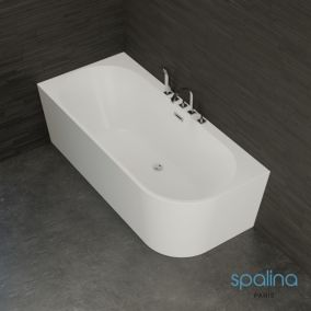 Baignoire semi-îlot murale CAPRI GAUCHE+Robinetterie Chromée L. 170 x l. 76 cm, by SPALINA