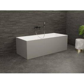 Baignoire semi-îlot Murale COBALT 170 Grise L. 170 x l. 75 cm, by SPALINA