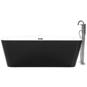 Baignoire semi-îlot noire 170 x 80 cm HASSEL