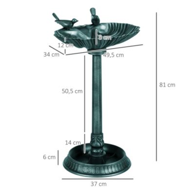 Bain d'oiseaux abreuvoir avec base de jardinière vert antique