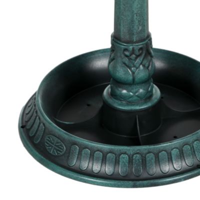 Bain d'oiseaux abreuvoir avec base de jardinière vert antique