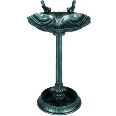Bain d'oiseaux abreuvoir avec base de jardinière vert antique