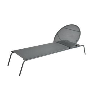 Bain de soleil aluminium et textilène Pop gris Arcane