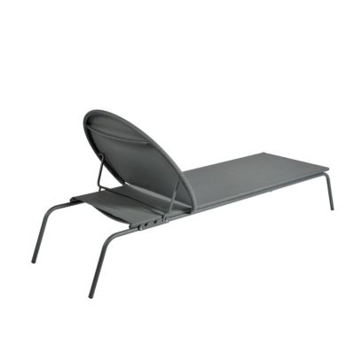 Bain de soleil aluminium et textilène Pop gris Arcane