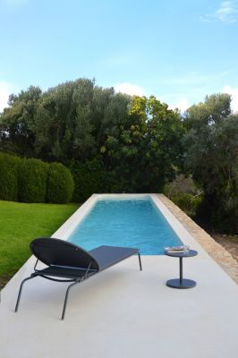 Bain de soleil aluminium et textilène Pop gris Arcane