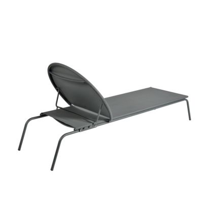 Bain de soleil aluminium et textilène Pop gris Arcane