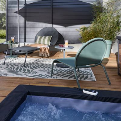 Bain de soleil aluminium et textilène Pop gris Arcane