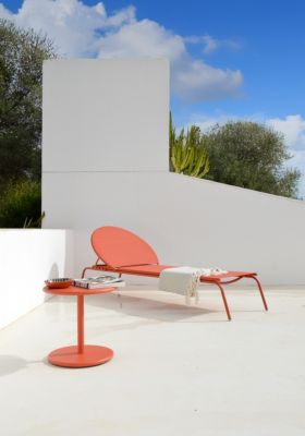 Bain de soleil aluminium et textilène Pop terracotta Arcane