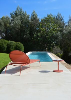Bain de soleil aluminium et textilène Pop terracotta Arcane