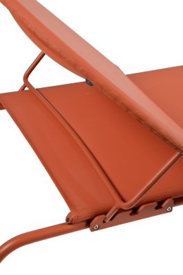 Bain de soleil aluminium et textilène Pop terracotta Arcane
