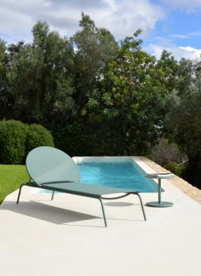 Bain de soleil aluminium et textilène Pop vert Arcane