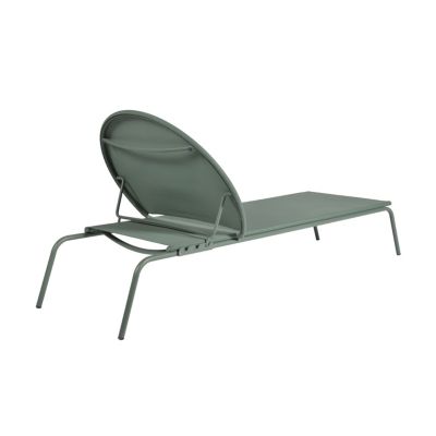 Bain de soleil aluminium et textilène Pop vert Arcane