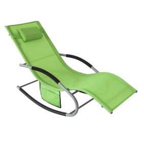 Bain de Soleil Chaise avec Appui-tête et Pochette latérale, OGS28-GR, SoBuy