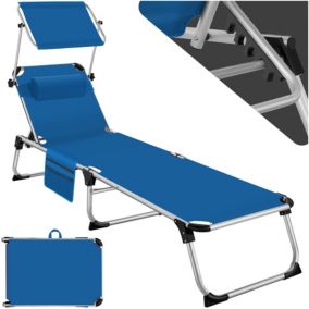 Bain de soleil en aluminium 6 positions pliable avec oreiller