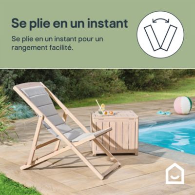 Bain de soleil en bois marron GoodHome Riveo