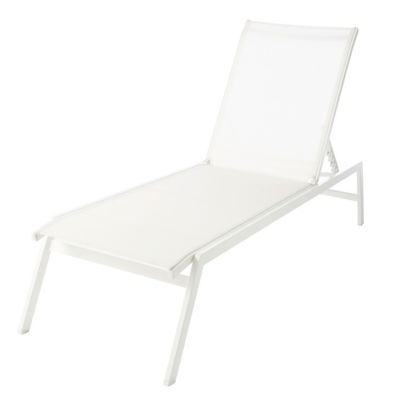 Bain de soleil en métal et toile GoodHome Batz blanc