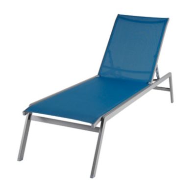 Bain de soleil en métal et toile GoodHome Batz bleu