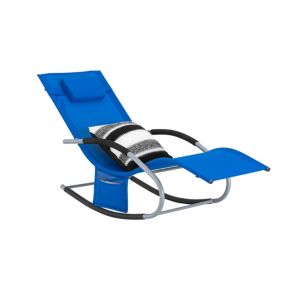 Bain de Soleil Fauteuil à Bascule avec Appui-tête et Pochette latérale, OGS28-KB, SoBuy