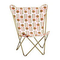 Bain de soleil fauteuil Retro Lafuma acier et polyester Imprimé rétro l.78cm x H.99cm