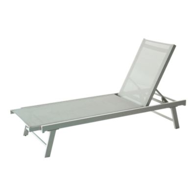 Bain de soleil gris aluminium et textilène GoodHome Rowa