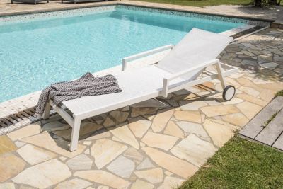 Bain de soleil Ibiza aluminium blanc L.210 cm Paris Garden (lot de 2)