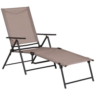 Bain de soleil pliable transat inclinable 5 positions accoudoirs métal époxy textilène