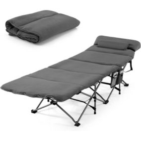 Bain de Soleil Pliant avec Matelas et Oreiller Amovibles  Portable avec Sac de TransportCharge Maximale 150 kg