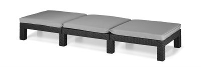 Bain de soleil polypropylène Keter Daytona effet résine tressée avec coussin
