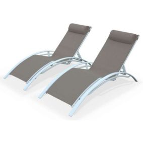 Bain de soleil sweeek marron en aluminium H. 82 cm L. 167 cm