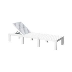 Bains de soleil Caserta, Chaise longue de jardin réglable, Chaise longue d'extérieur, 100% Made in Italy, 195x65h78 cm, Blanc