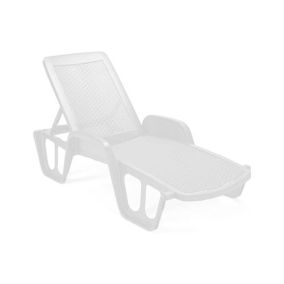 Bains de soleil Milano, Chaise longue de jardin réglable avec accoudoirs, Chaise longue d'extérieur, 192x71h100 cm, Blanc