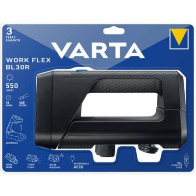 Baladeuse professionnelle rechargeable noir Varta 18684101401 work flex
