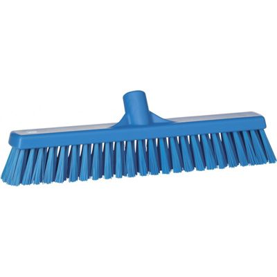 Balai contact alimentaire 410 mm, Souple-dur, Bleu, douille inclinée VIKAN