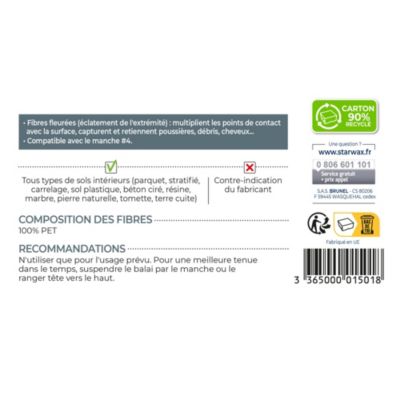 Balai droit en fibres synthétiques Starwax