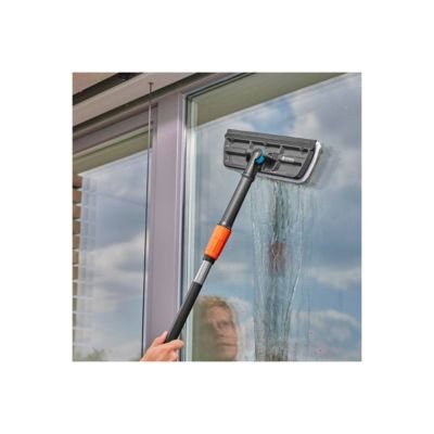 Balai lave-vitre avec raclette et microfibre Cleansystem