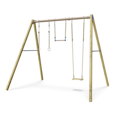 Balançoire en bois poutre métal 3 m Adulte SKYLER 2 - 3 personnes
