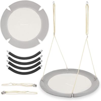 Balançoire Enfant 100 cm & Adulte Charge max 150 Kg - Nid d'Oiseau - Confort & Sécurité, Grise