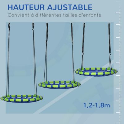Balançoire Nid D'Oiseau Relaxdays - 100x100x145 Cm, Bleu Foncé, Charge 100 Kg, Pour Jardin