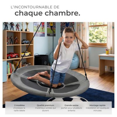Balançoire nid d'oiseau - KESSER - 120 cm - Anthracite - Capacité 300