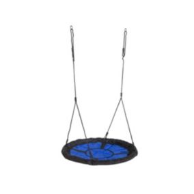 Balançoire nid d'oiseau Swibee diamètre 98 cm bleu et noir - Jardideco