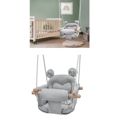 Balançoire pour bébé, siège à bascule, modèle d'extérieur, siège suspendu au design mignon, convient à la chambre(Gris)
