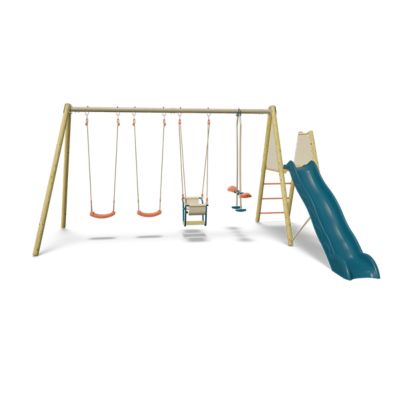 Balançoire toboggan, face à face et nacelle - Techwood MARCY - Trigano