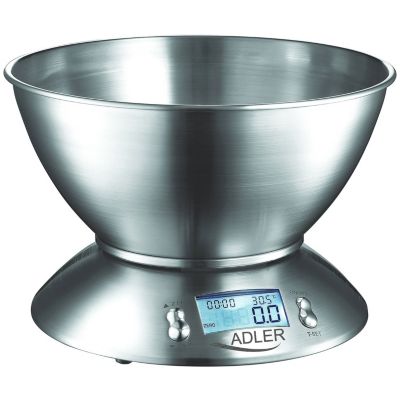 Balance de cuisine Adler AD 3134 avec bol 2L, capacité 5kg, précision 1g
