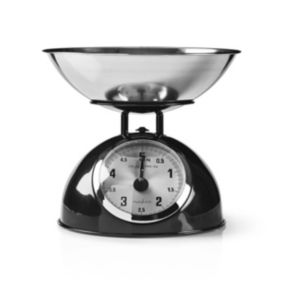 Balance de cuisine Retro Noire Analogique Bol amovible 5kg Acier Fonction Tare NEDIS